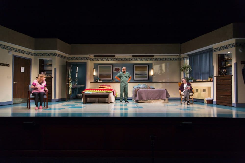 Annie Golden, Ugo Chukwu, and Nancy E. Carroll in "Ripcord." (Courtesy Huntington Theatre Company)