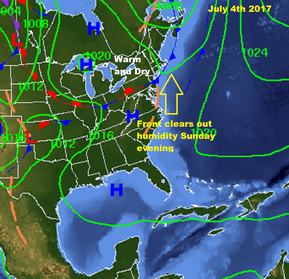 As long as weather systems keep on track, July 4 should be nearly perfect. (Dave Epstein/WBUR)