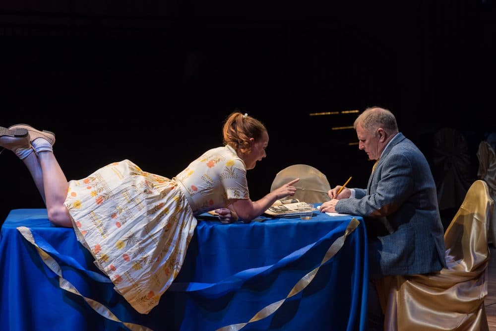 Sarah Elizabeth Bedard and Gordon Clapp in "Midvale High School Fiftieth Reunion." (Courtesy A.R. Sinclair Photography/Central Square Theater)