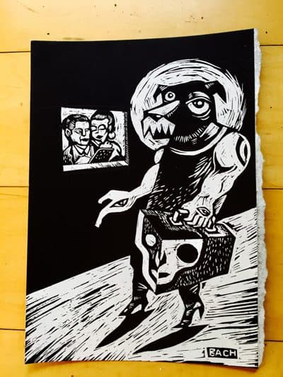 An illustration by Rick Bach for Jimmy's new book of poetry -- "Dog is a Love From Hell" -- which will debut at the event. (Courtesy Renee Sroka Public Relations)
