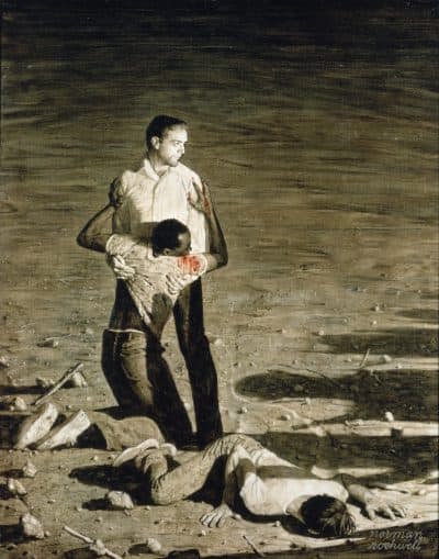 Norman Rockwell's "Murder in Mississippi, 1965." The illustration was intended for Look magazine, but was never published. (Courtesy Norman Rockwell Family Agency)