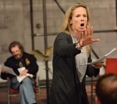 Tamara Hickey in rehearsal for "Cymbeline" at Shakespeare & Company. (Courtesy Olivia Winslow/Shakespeare & Company)