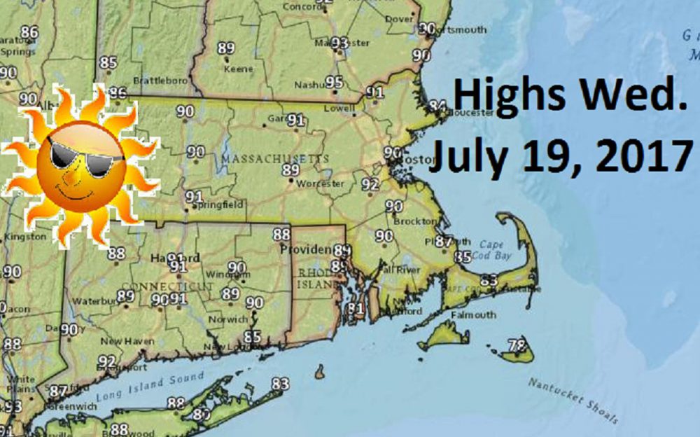 Highs will be around 90 today. (David Goldbaum for WBUR)