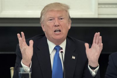President Trump delivers remarks on health care and Republicans' inability thus far to replace or repeal the Affordable Care Act, during a lunch with members of Congress at the White House on July 19, 2017, in Washington, D.C. (Michael Reynolds - Pool/Getty Images)