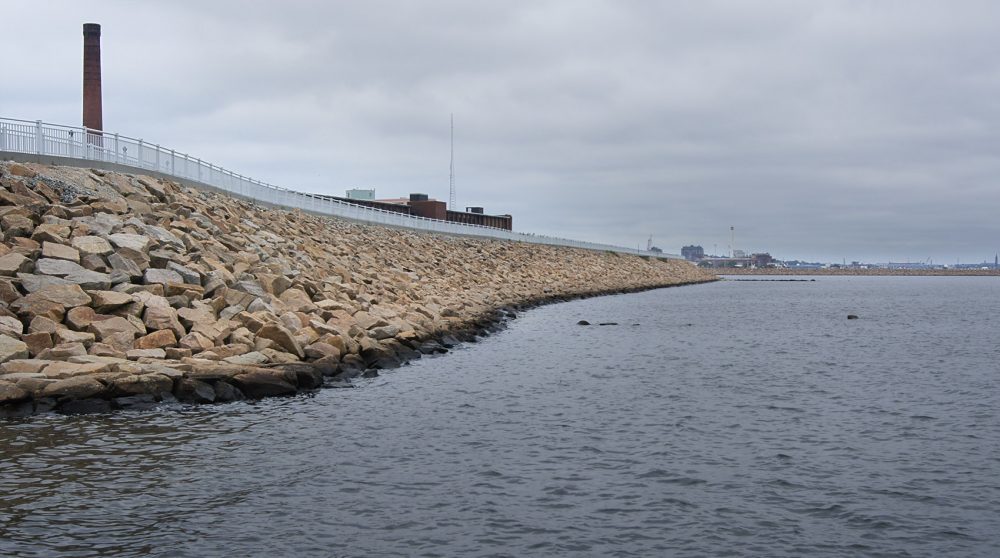 New Bedford's fishing port is No. 1 in the country in terms of revenue. The city, once a leader in the whaling industry, is the scallop capital of the world. But even if you've been there, you might not know New Bedford is home to the longest hurricane barrier on the East Coast -- an enormous feat of civil engineering. (Lynn Jolicoeur/WBUR)