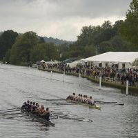 Yale rowers in the lead at 2002's Henley Regatta. Danzinger could only dreaming of competing there. (Julian Herbert/Getty Images)