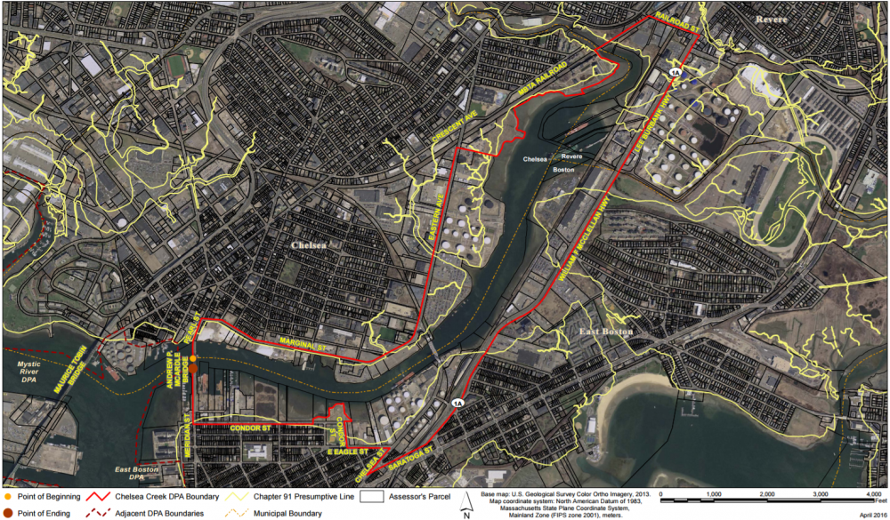 Chelsea Creek is a designated port area. (Courtesy of Massachusetts Office of Coastal Zone Management)