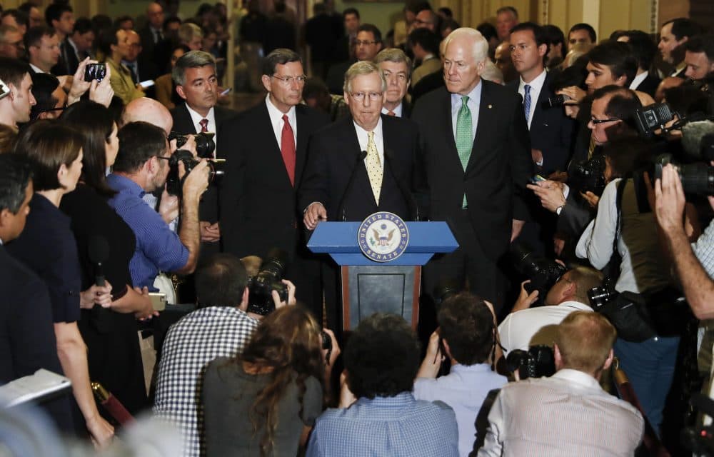 The Senate health care bill floundered without enough GOP support and Harvard Square rejected yet another pizza shop. All that and more from Tom Keane's weekly news roundup. Pictured: Senate Majority Leader Mitch McConnell of Ky., speaks on Capitol Hill in Washington, Tuesday, July 18. (Carolyn Kaster/AP)