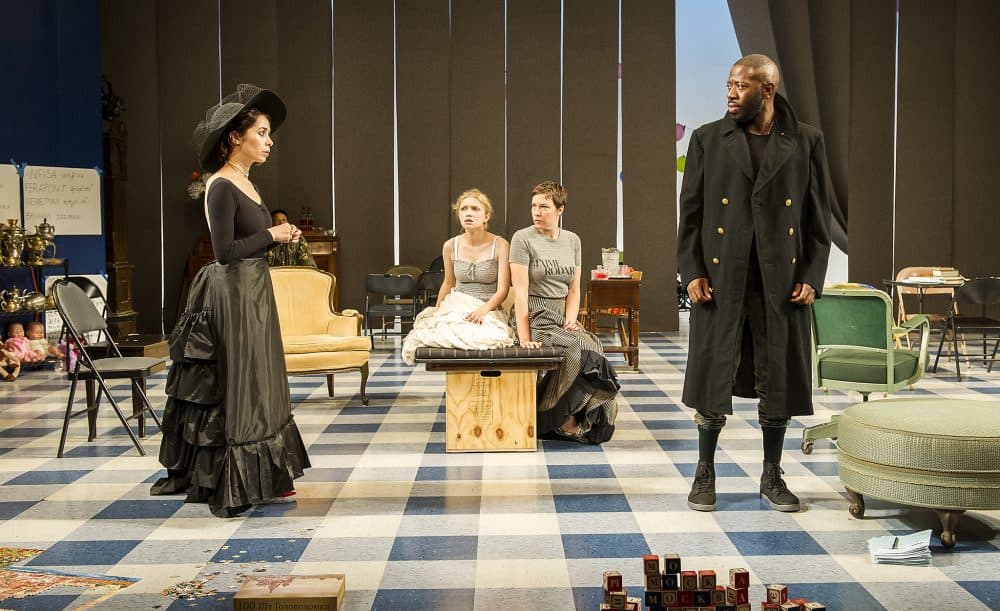 The cast of Halley Feiffer's play "Moscow Moscow Moscow Moscow Moscow Moscow." (Courtesy Daniel Rader/Williamstown Theatre Festival)