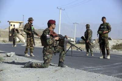 Afghan national army (ANA) Soldiers stand guard at a checkpoint on the outskirts of Kabul, Afghanistan, Monday, Aug. 21, 2017. President Donald Trump will use a nationally televised address to outline for a war-weary nation the strategy he believes will best position the U.S. to eventually declare victory in Afghanistan after 16 years of combat and lives lost. (Rahmat Gul/AP)