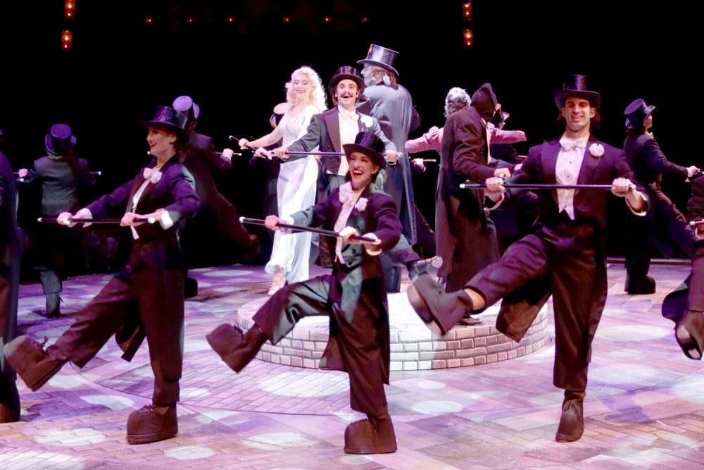 Dr. Frankenstein (Tommy Labanaris) and the company of North Shore Music Theatre. (Courtesy Paul Lyden/NSMT)