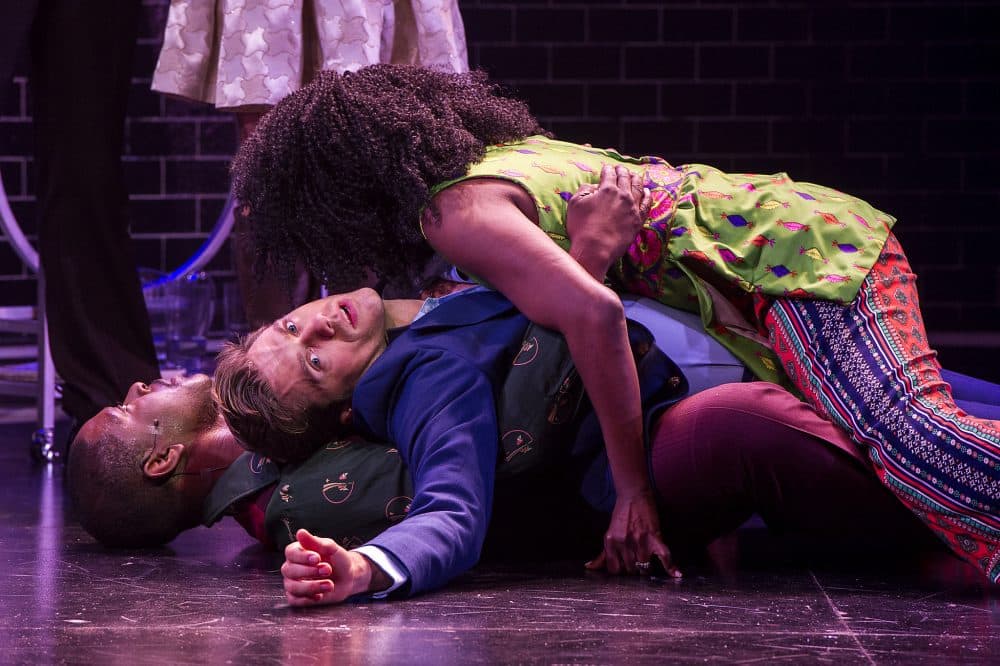 Lawrence Street, Aaron Tveit and Jeannette Bayardelle in "Company" at Barrington Stage Company. (Courtesy of Daniel Rader)