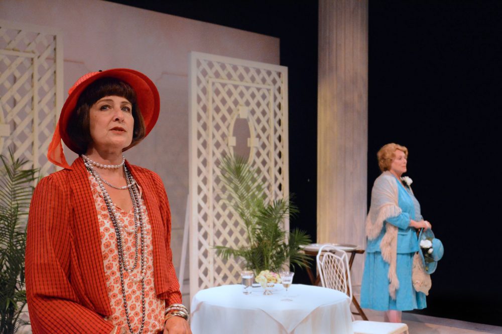 Corinna May and Diane Prusha in "Roman Fever," one of "The Wharton Comedies" at Shakespeare & Company. (Courtesy of Olivia Winslow)
