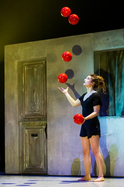 The line between circus and performance is becoming blurrier. Here's a performer in The 7 Fingers' "Reversible." (Cimon Parent/ArtsEmerson)
