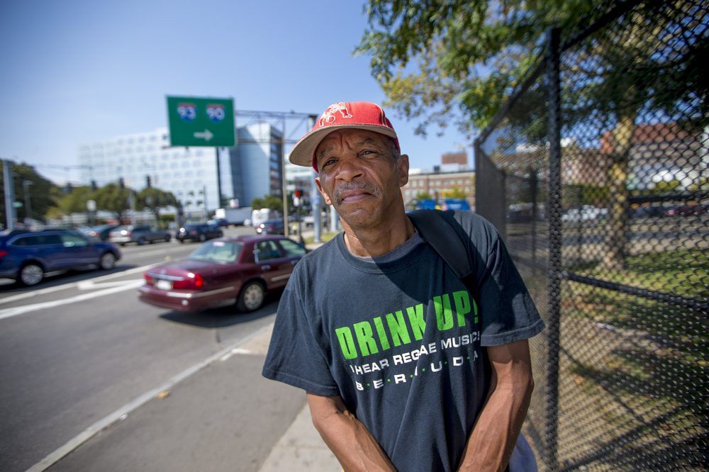 "That place is not a waste of money; that place is trying to help people, you know, get off their feet," says Michael, a 57-year-old former laborer. (Jesse Costa/WBUR)