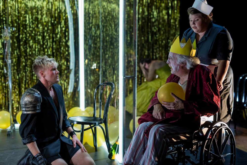 Gunnar Manchester, Richard Snee and Rachel Bellman in "Exit The King." (Courtesy Nile Scott/Actors' Shakespeare Project)