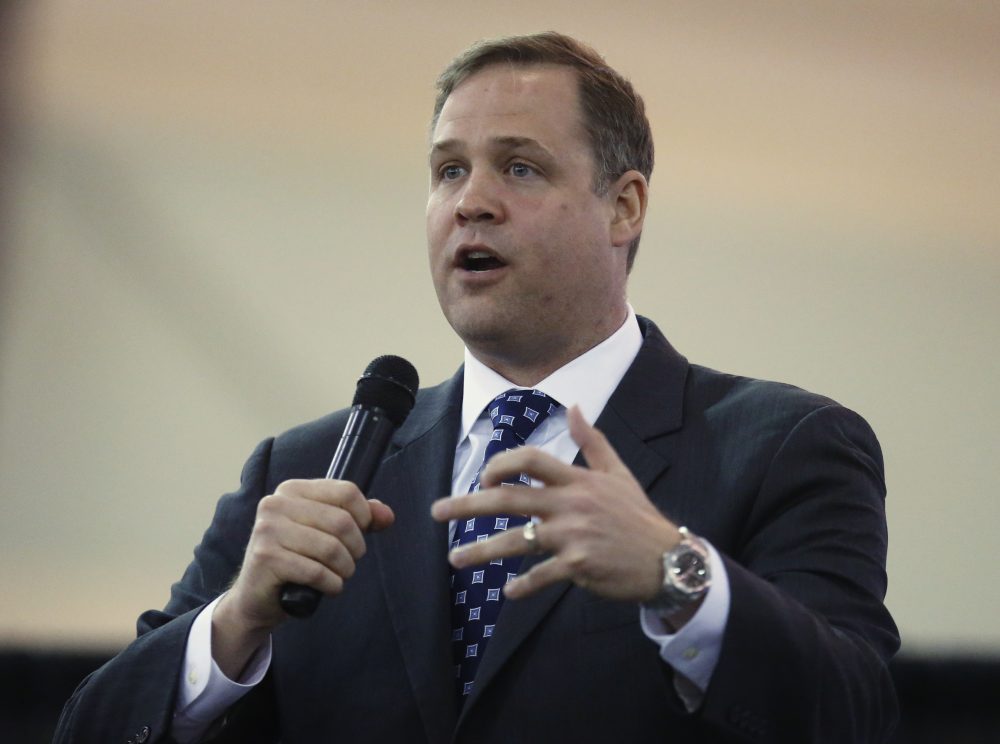 U.S. Rep. Jim Bridenstine, R-Tulsa, speaks in Tulsa, Okla. (Sue Ogrocki/AP)
