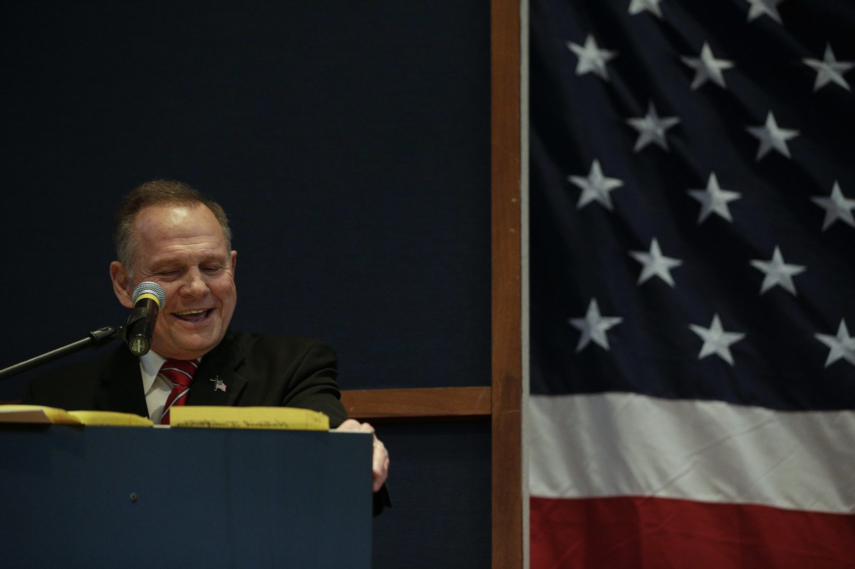 Former Alabama Chief Justice Roy Moore debates with Sen. Luther Strange on Thursday, Sept. 21, 2017, in Montgomery, Ala. (Brynn Anderson/AP)