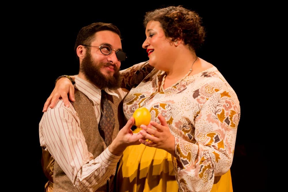 Isaiah Plovnick as Husz and Lindsay Eagle as Agnes in a scene from "A Bright Room Called Day." (Courtesy Jake Scaltreto/Flat Earth Theatre)