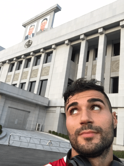 Soony put on a beard to look "more Lebanese" while in North Korea. (Soony Saad)