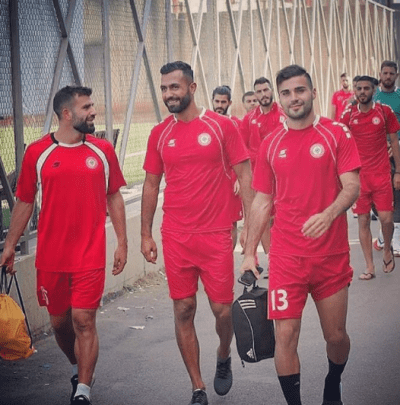 Soony (front right) helped Lebanon come out of their match in Pyongyang with a tie. (Soony Saad)
