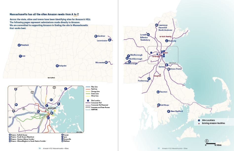 Massachusetts' Amazon HQ2 Bid Touts 26 Potential Sites Bostonomix