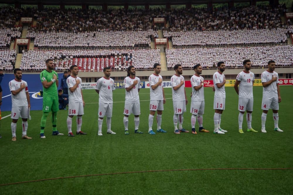 The Asian Cup qualifiers brought the Lebanon men's national team to Pyongyang. "In the back of my mind, I was always thinking, 'North Korea. Like -- that means we have to travel there,'" Lebanese-American player Soony Saad says. (Kim Won-Jin/AFP/Getty Images)