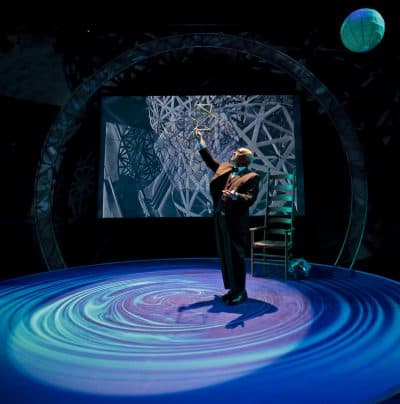 Thomas Derrah in “R. Buckminster Fuller: The History (and Mystery) of the Universe," a one-man show staged by the A.R.T. in 2011. (Courtesy American Repertory Theater)