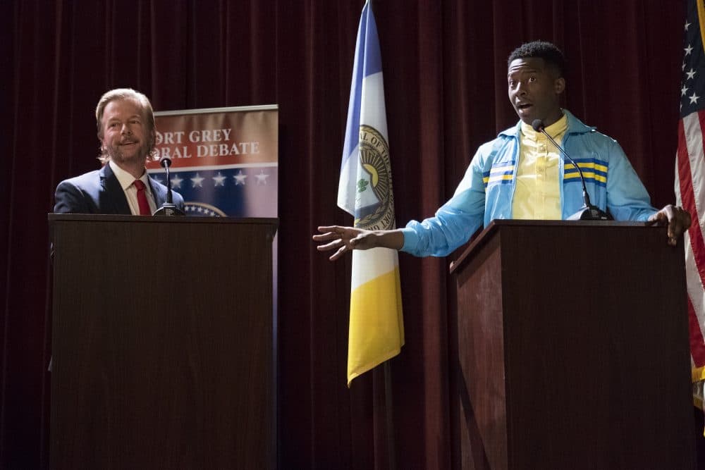 David Spade and Brandon Micheal Hall in "The Mayor." (Tony Rivetti/ABC)
