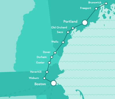 Downeaster stations (Courtesy of Amtrak)