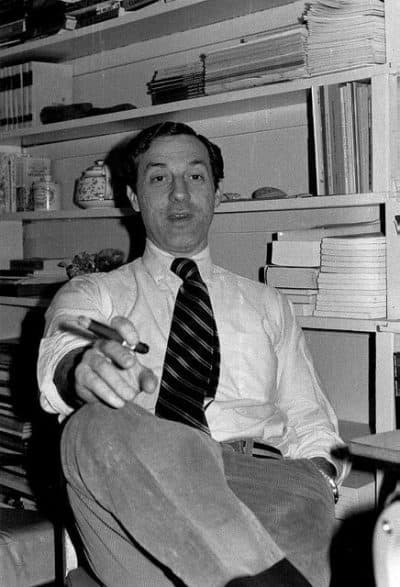 Professor Richard Elia photographed in his earlier years teaching at Salem State University. (Courtesy Jeffrey Theis)