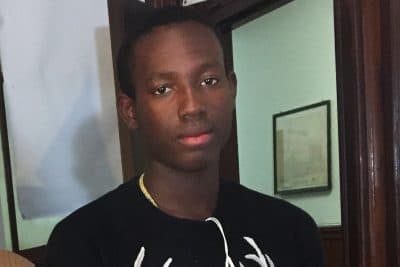 Everett High senior Jean-Gandhy Medard (Fred Thys/WBUR)
