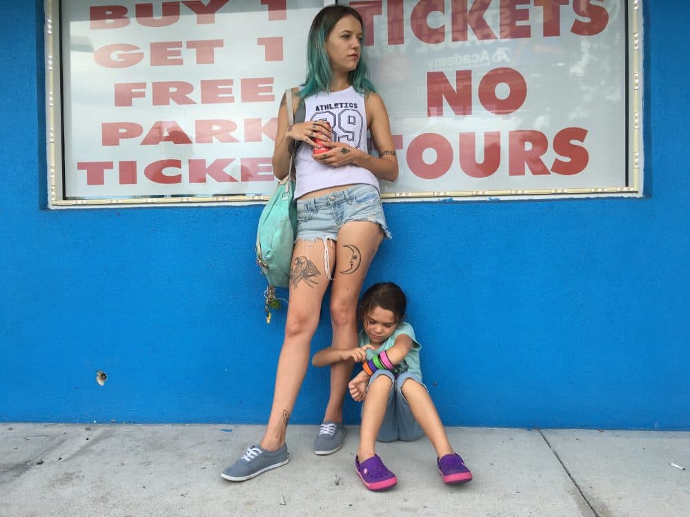 Bria Vinaite and Brooklynn Prince in "The Florida Project." (Courtesy Marc Schmidt/A24)