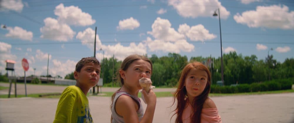 Christopher Rivera, Brooklynn Prince and Valeria Cotto in "The Florida Project." (Courtesy A24)