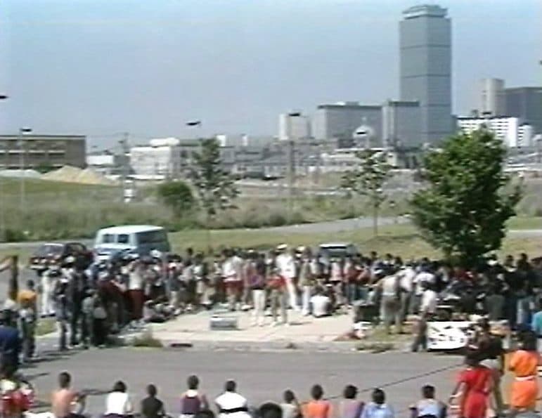 The opening scene of 1985's "Breakin' Rappin' Poppin' and Graffin': A Rockumentary." (Courtesy Massachusetts Hip Hop Archive/Facebook)