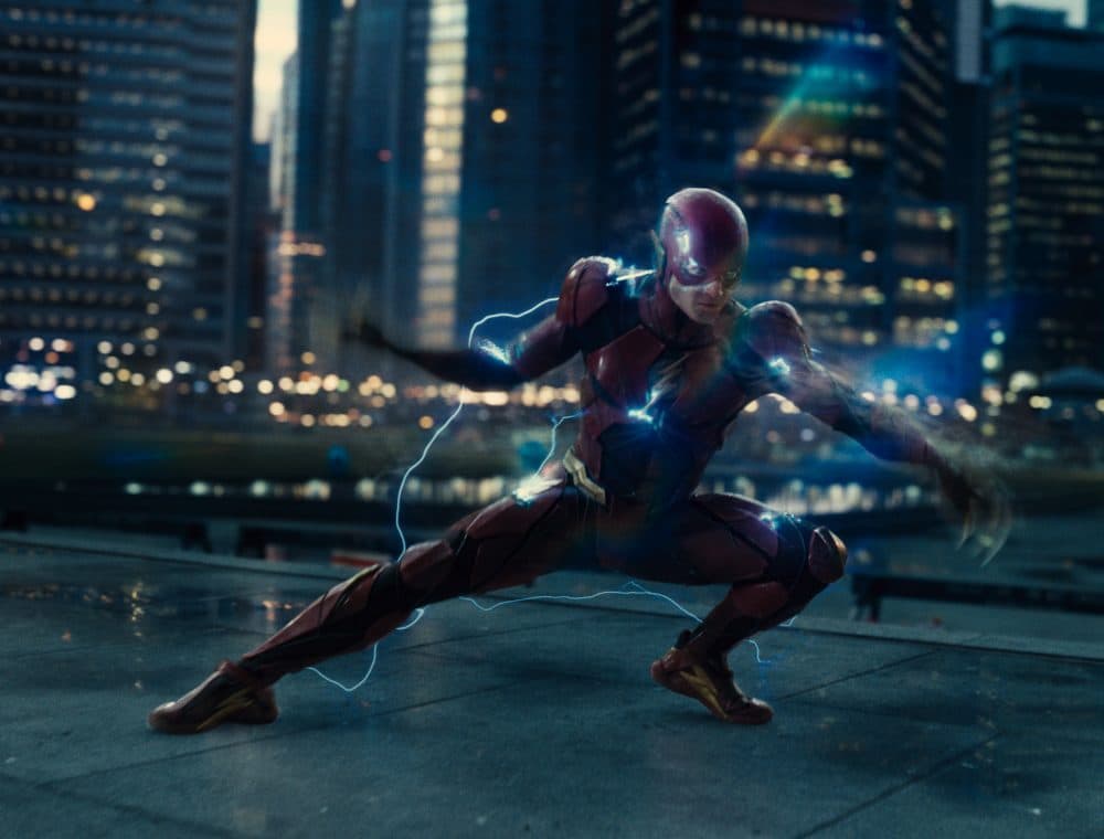 Ezra Miller as The Flash in "Justice League." (Courtesy Warner Bros./DC Comics)