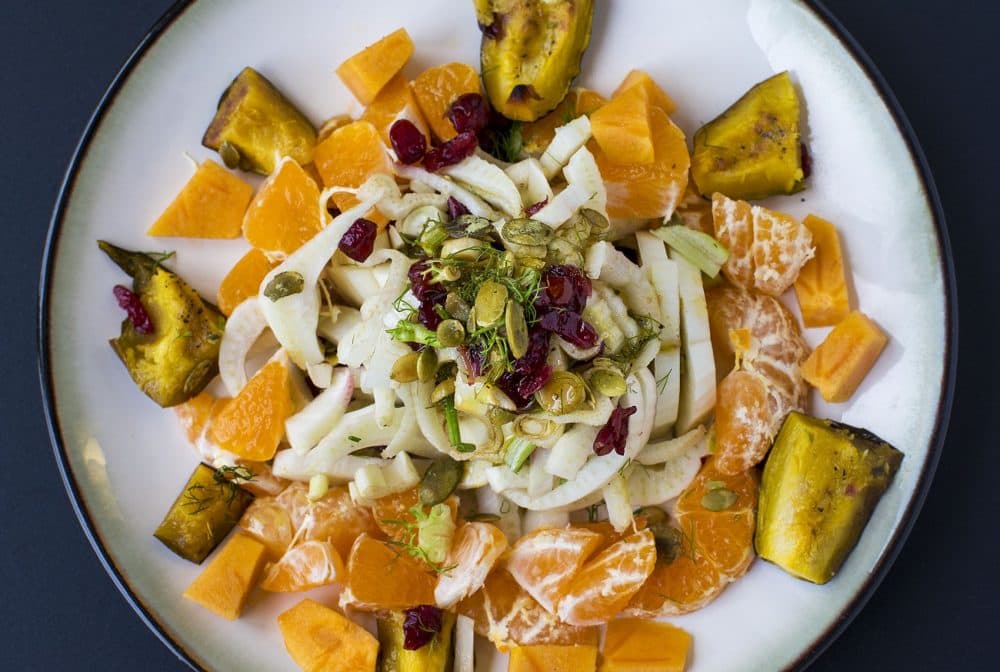 Kathy's fennel, orange and squash salad. (Jesse Costa/WBUR)