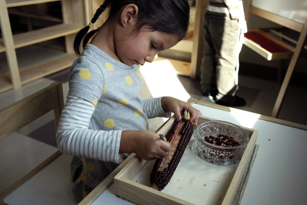 The Mashpee Wampanoag tribe in Massachusetts is in its second year of operating a preschool immersion program where only an indigenous language that had not been spoken for generations is uttered. (Steven Senne/AP)