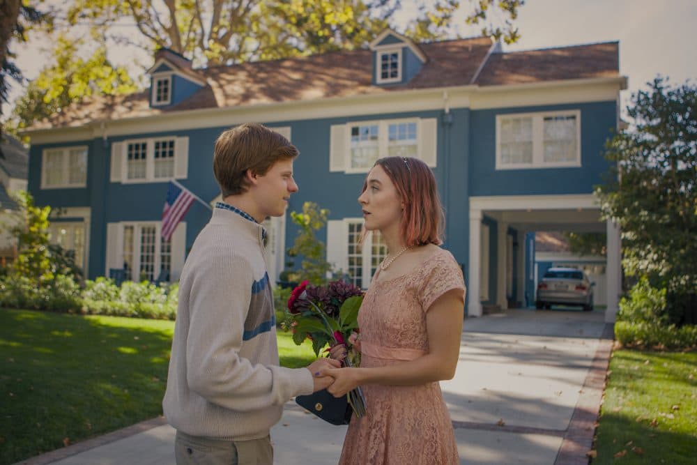Lucas Hedges and Saoirse Ronan in "Lady Bird." (Courtesy Merie Wallace/A24)