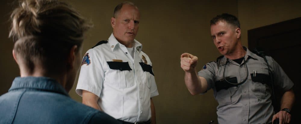 Woody Harrelson and Sam Rockwell in "Three Billboards Outside Ebbing, Missouri." (Courtesy Fox Searchlight Pictures)