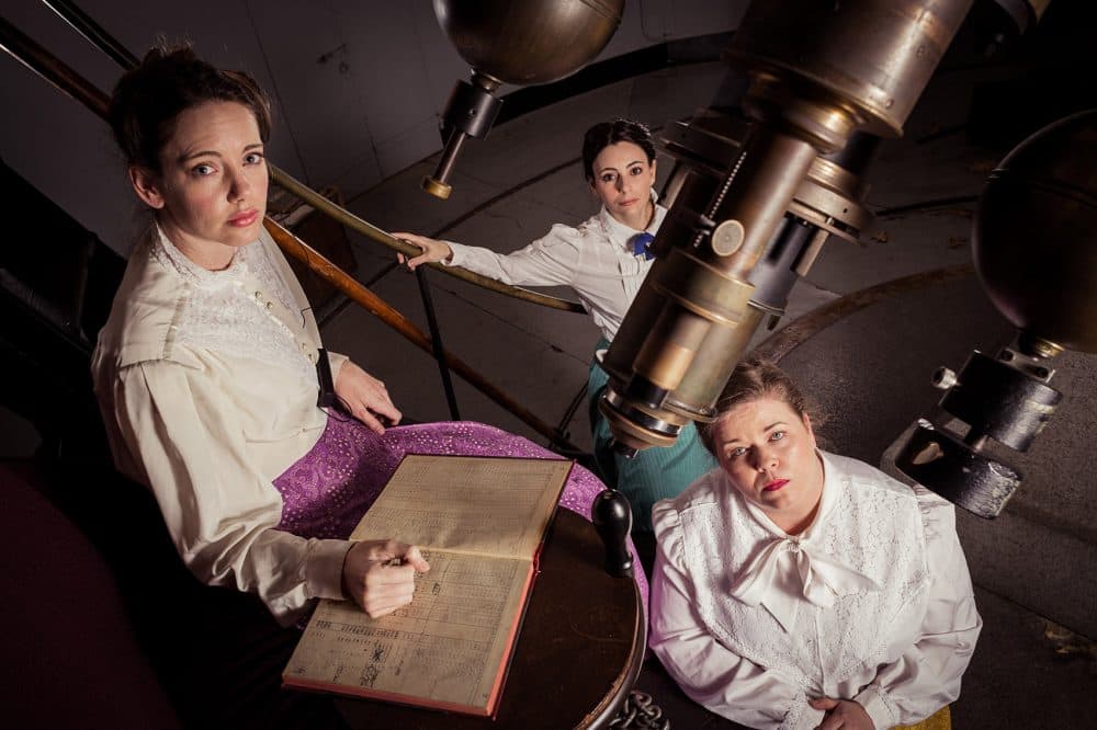 Flat Earth Theatre's Erin Eva Butcher, Cassandra Meyer and Juliet Bowler in "Silent Sky." (Courtesy Jake Scaltreto)