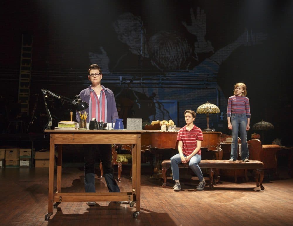 Kate Shindle as Alison, Abby Corrigan as Medium Alison and Carly Gold as Small Alison in "Fun Home." (Courtesy Joan Marcus/Broadway in Boston)