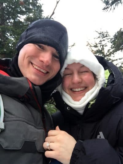 A photo of the newly engaged couple (Doug Darnell via AP)
