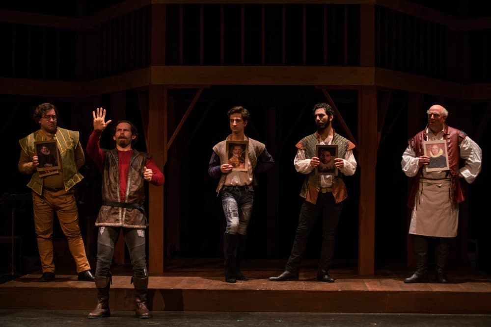 From left to right, Paul Alperin, Jeff Marcus, Edward Rubenacker Zaven Ovian and Steve Auger in "Shakespeare in Love." (Courtesy Nile Hawver/Nile Scott Shots)
