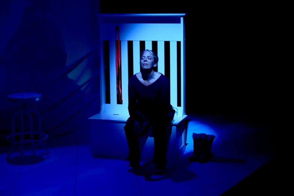 Melinda Lopez in her one-woman show, "Mala." (Courtesy Huntington Theatre Company)