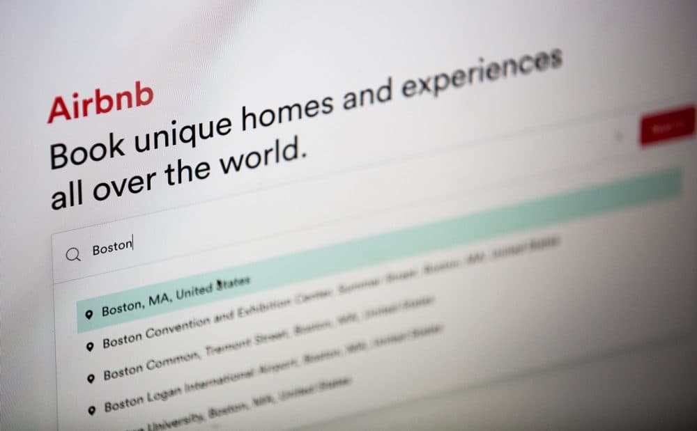 The Airbnb website. (Jesse Costa/WBUR)