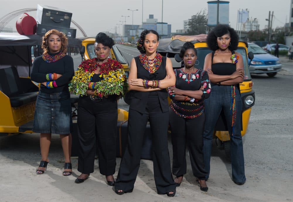 Ifeoma Fafunwa flanked by cast members of "HEAR WORD!" (Courtesy "HEAR WORD!")