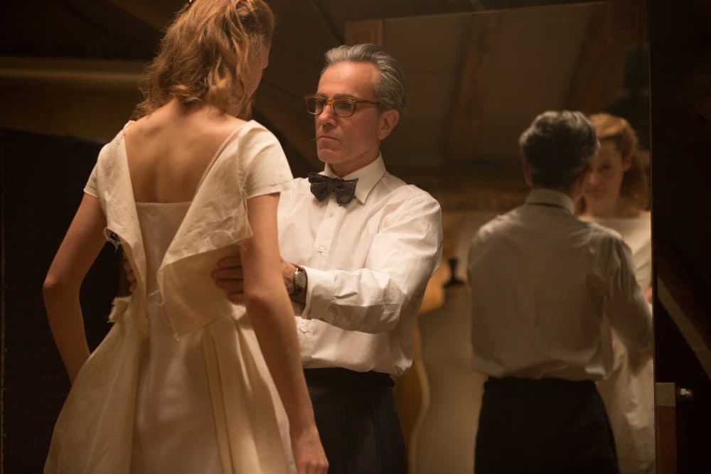 Vicky Krieps as Alma and Daniel Day-Lewis as Reynolds Woodcock in "Phantom Thread." (Courtesy Laurie Sparham/Focus Features)