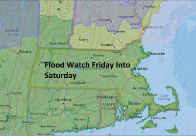 Rain will begin early Friday with up to an inch and more coming Friday night and early Saturday. (Dave Epstein/WBUR)
