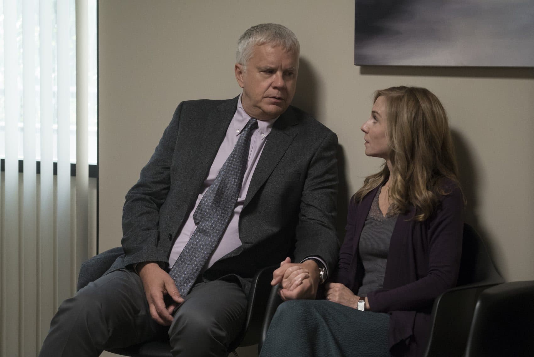 Tim Robbins and Holly Hunter in the HBO show "Here and Now." (Ali Paige Goldstein/HBO)